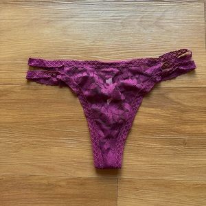 VS Pink Maroon Thong